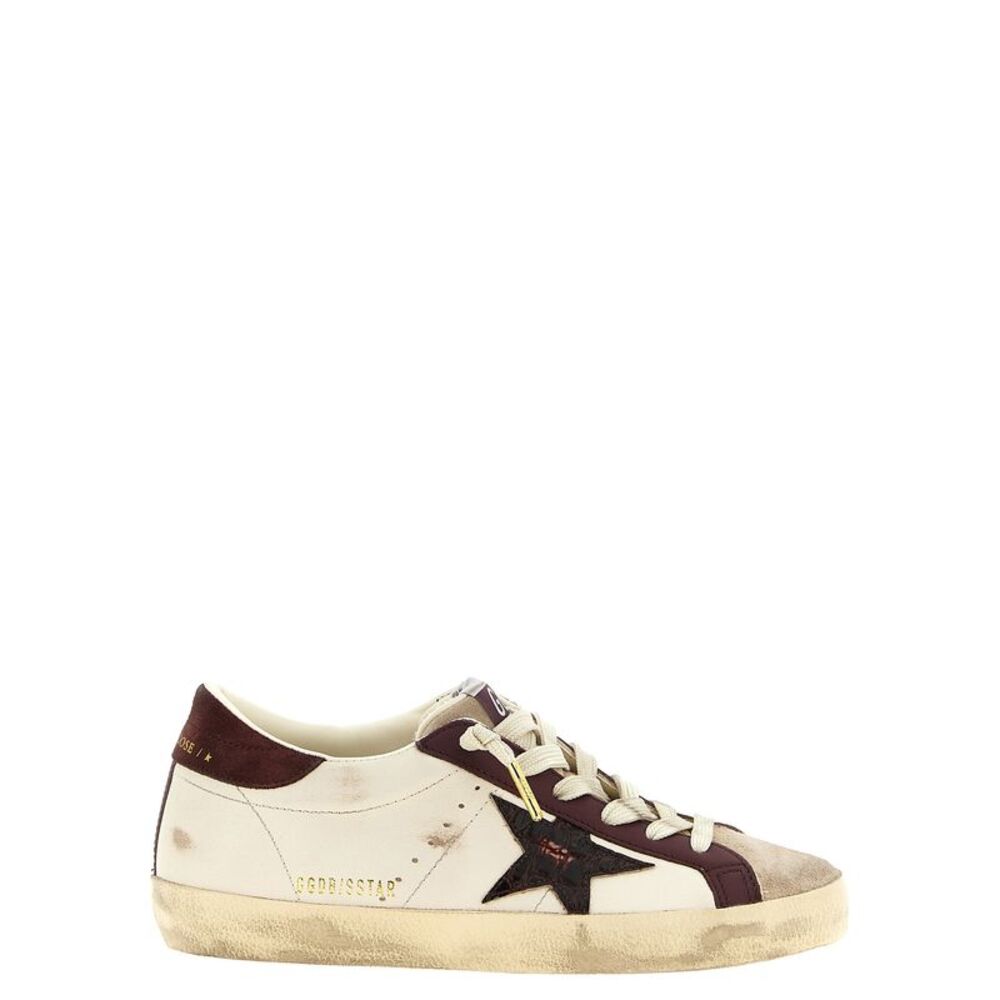 Golden Goose Bordeaux Leather Low Top Women's Sneakers